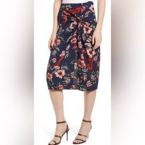 Stateside navy blue floral Hawaiian print skirt